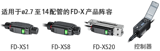 适用于ø2.7至14配管的FD-X产品阵容/FD-XS1/FD-XS8/FD-XS20/控制器
