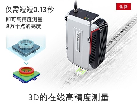全新 仅需短短0.13秒 即可高精度测量8万个点的高度 3D的在线高精度测量