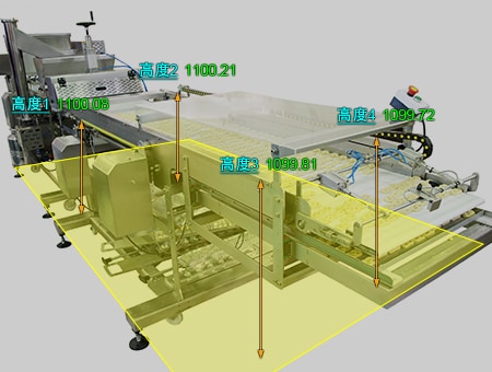“WM系列”的食品搬运装置测量画面示意图