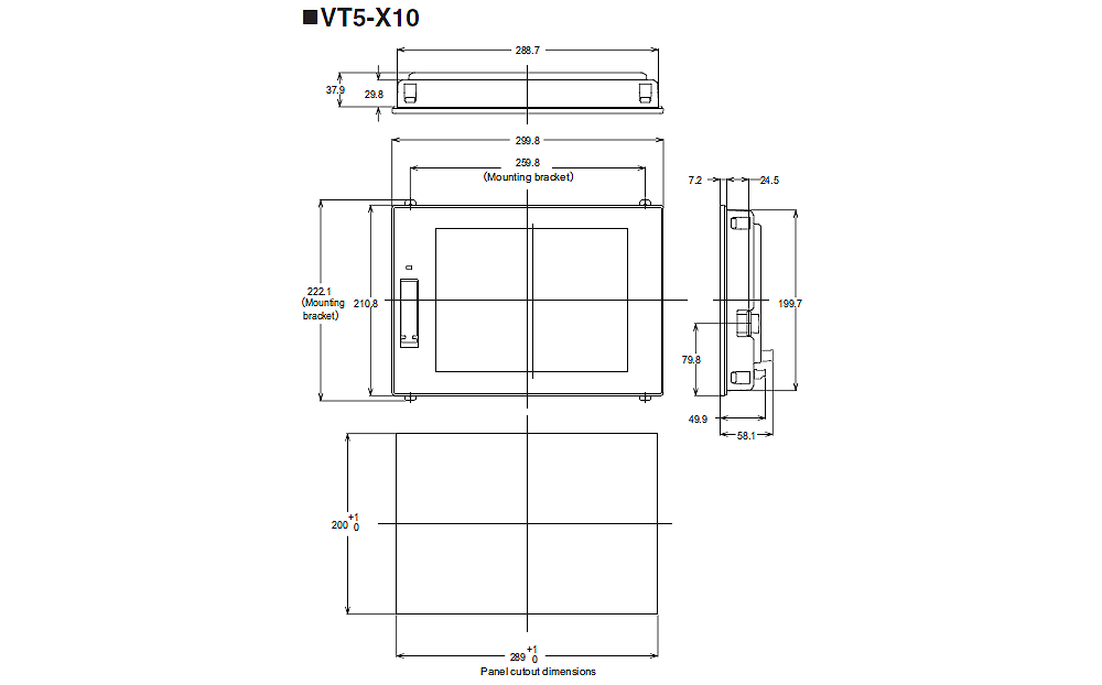 VT5-X10&nbsp;Dimension