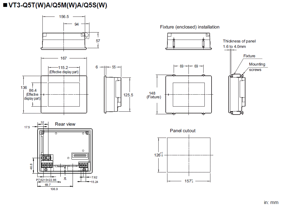 VT3-Q5X(W)X&nbsp;Dimension