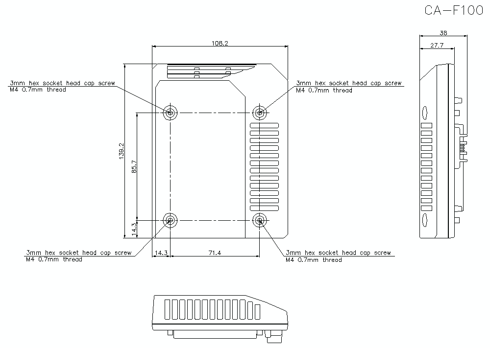 CA-F100&nbsp;Dimension