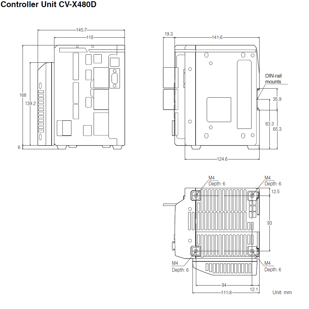 CV-X480D Dimension